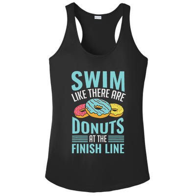 Swim Like There Are Donuts, Swimming Funny Swimmer Ladies PosiCharge Competitor Racerback Tank