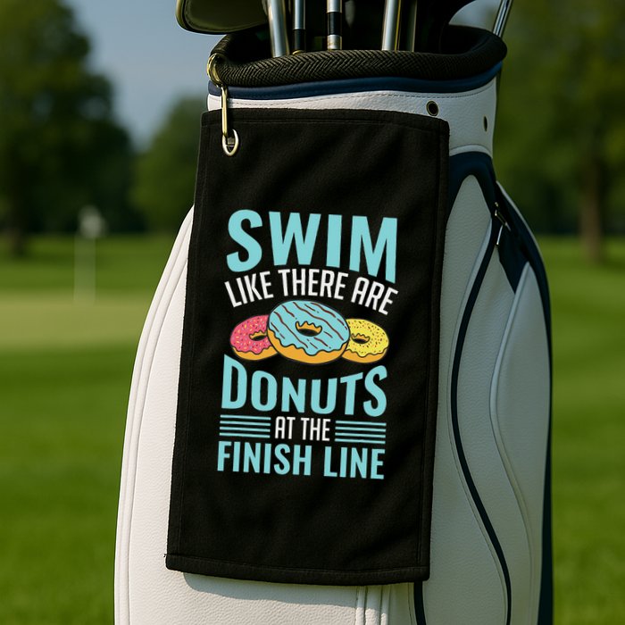 Swim Like There Are Donuts, Swimming Funny Swimmer Golf Towel