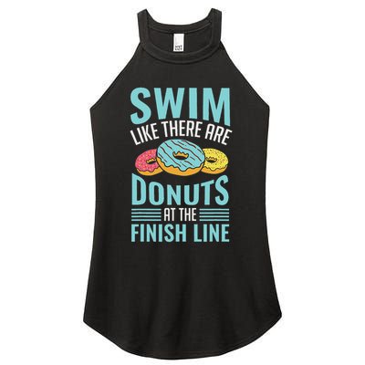 Swim Like There Are Donuts, Swimming Funny Swimmer Women's Perfect Tri Rocker Tank