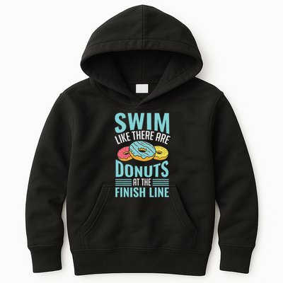 Swim Like There Are Donuts, Swimming Funny Swimmer Kids Hoodie