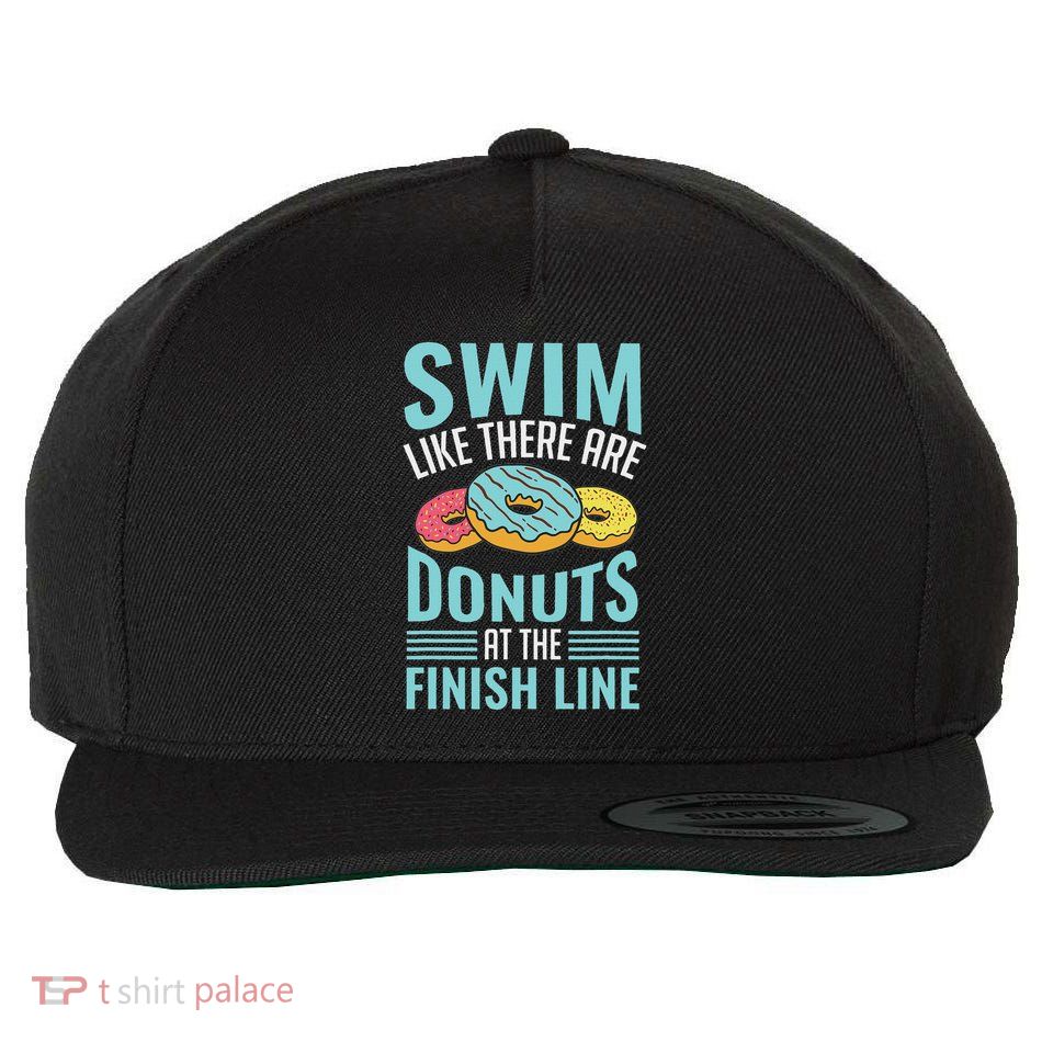 Swim Like There Are Donuts, Swimming Funny Swimmer Wool Snapback Cap