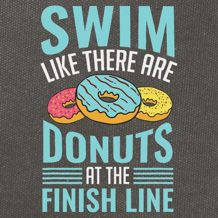 Swim Like There Are Donuts, Swimming Funny Swimmer Cotton Canvas Backpack