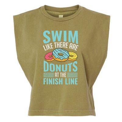 Swim Like There Are Donuts, Swimming Funny Swimmer Garment-Dyed Women's Muscle Tee
