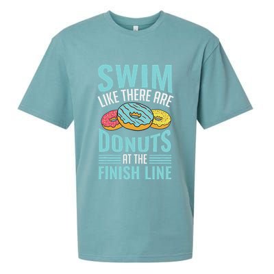 Swim Like There Are Donuts, Swimming Funny Swimmer Sueded Cloud Jersey T-Shirt