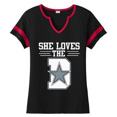 She Loves the D Dallas Ladies Halftime Notch Neck Tee