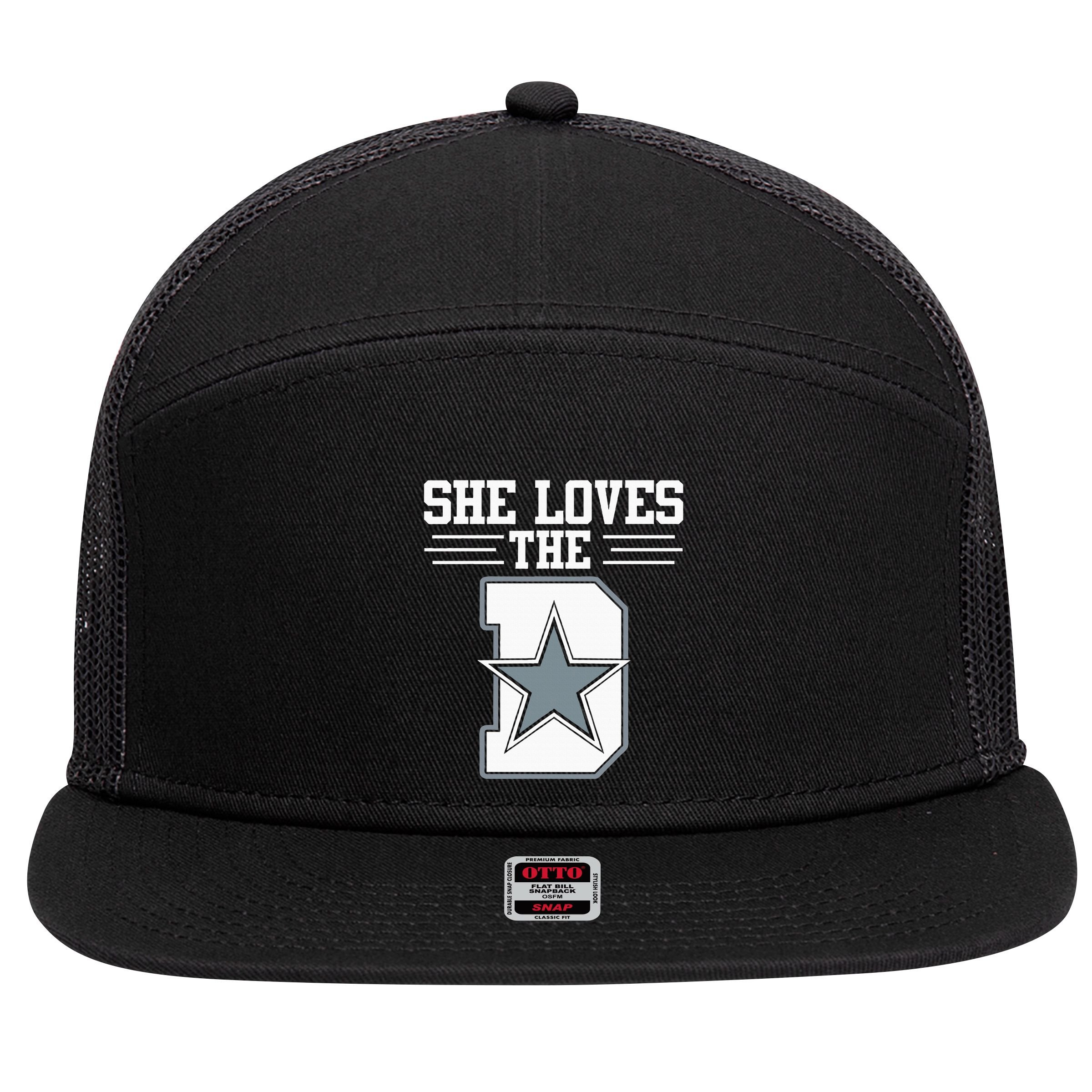 She Loves the D Dallas 7 Panel Mesh Trucker Snapback Hat