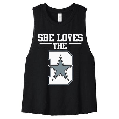 She Loves the D Dallas Women's Racerback Cropped Tank