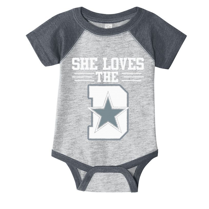 She Loves the D Dallas Infant Baby Jersey Bodysuit