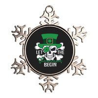 Skull Let The Shenanigan Begin St Patricks Day Luckey Vibes Shamrocks Metallic Star Ornament