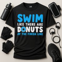 Swim Like There Are Donuts, Swimming Funny Swimmer Cooling Performance Crew T-Shirt