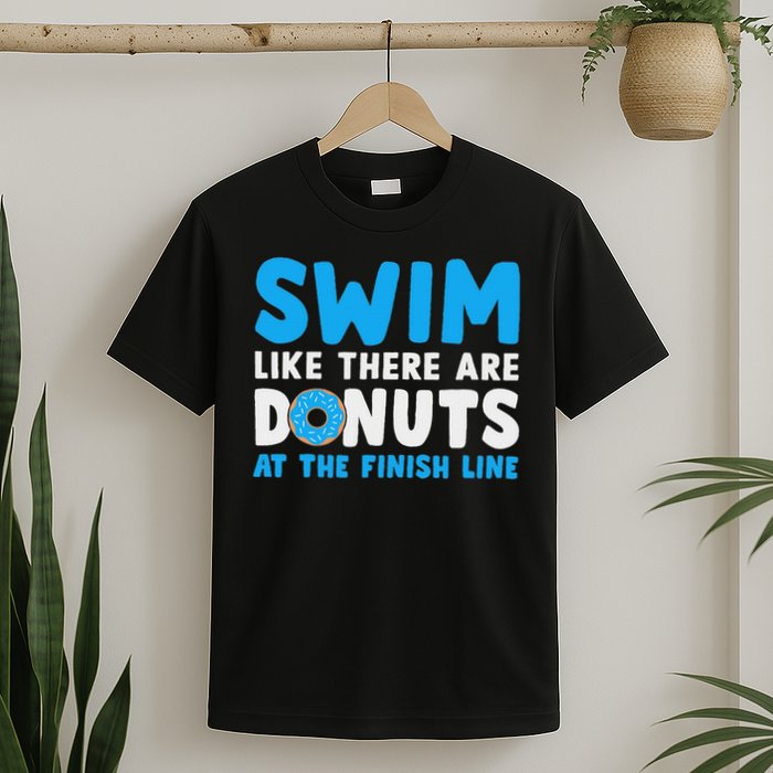 Swim Like There Are Donuts, Swimming Funny Swimmer T-Shirt