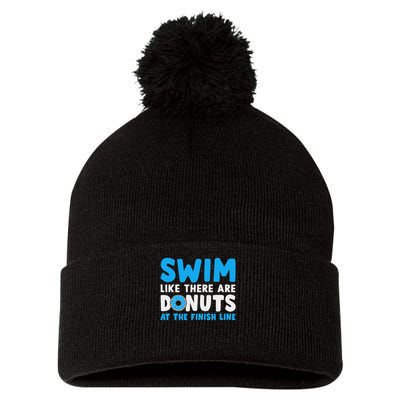 Swim Like There Are Donuts, Swimming Funny Swimmer Pom Pom 12in Knit Beanie