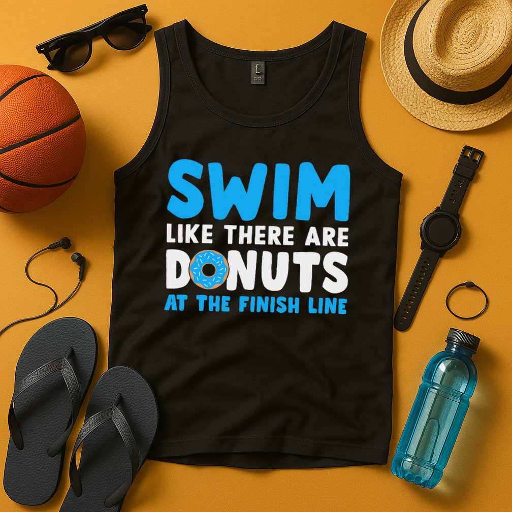 Swim Like There Are Donuts, Swimming Funny Swimmer Tank Top