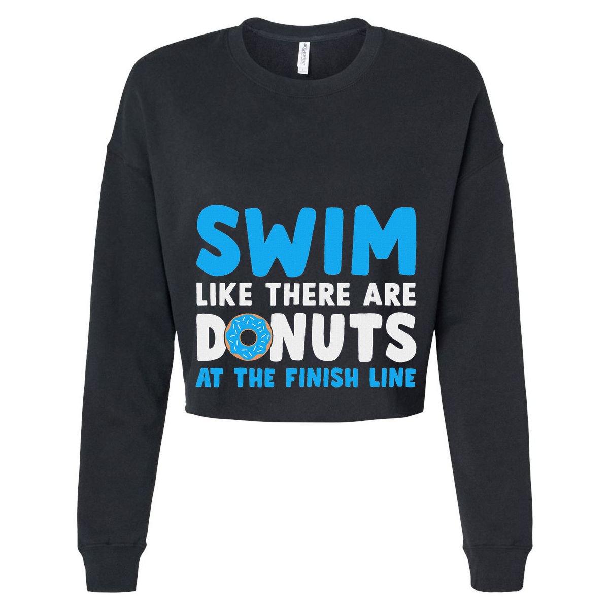 Swim Like There Are Donuts, Swimming Funny Swimmer Women's Crop Top Tee