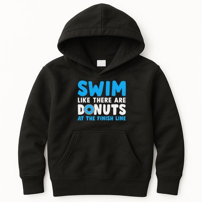 Swim Like There Are Donuts, Swimming Funny Swimmer Kids Hoodie