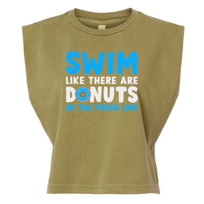 Swim Like There Are Donuts, Swimming Funny Swimmer Garment-Dyed Women's Muscle Tee