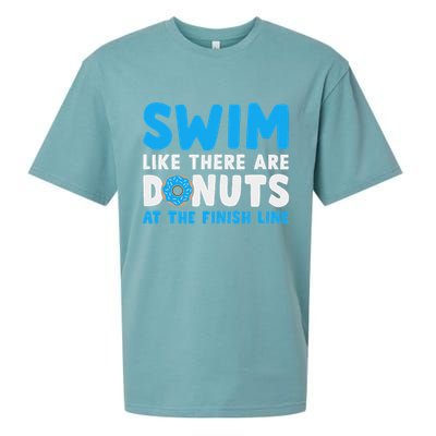Swim Like There Are Donuts, Swimming Funny Swimmer Sueded Cloud Jersey T-Shirt