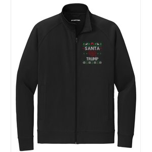 Santa Loves Trump Funny Ugly Christmas Donald Trump Gift Stretch Full-Zip Cadet Jacket