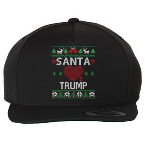 Santa Loves Trump Funny Ugly Christmas Donald Trump Gift Wool Snapback Cap