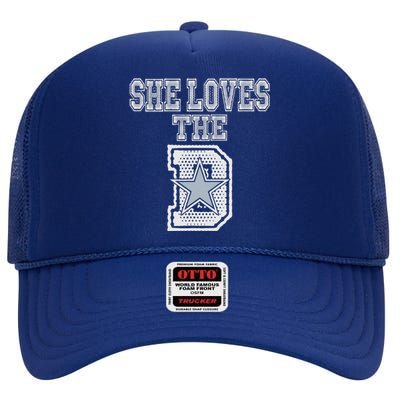 She Loves The D Dallas Outfits  High Crown Mesh Back Trucker Hat