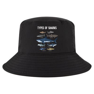 Shark Lover Types Of Sharks Kinds Of Sharks Shark Cool Comfort Performance Bucket Hat
