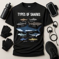 Shark Lover Types Of Sharks Kinds Of Sharks Shark Performance Shirt