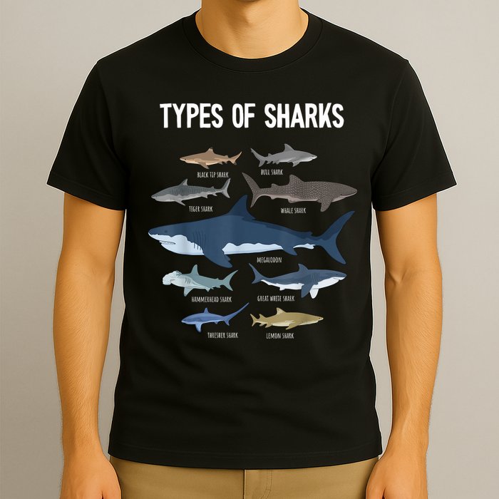 Shark Lover Types Of Sharks Kinds Of Sharks Shark T-Shirt