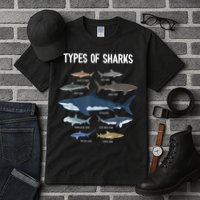 Shark Lover Types Of Sharks Kinds Of Sharks Shark Tall T-Shirt