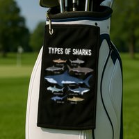 Shark Lover Types Of Sharks Kinds Of Sharks Shark Golf Towel