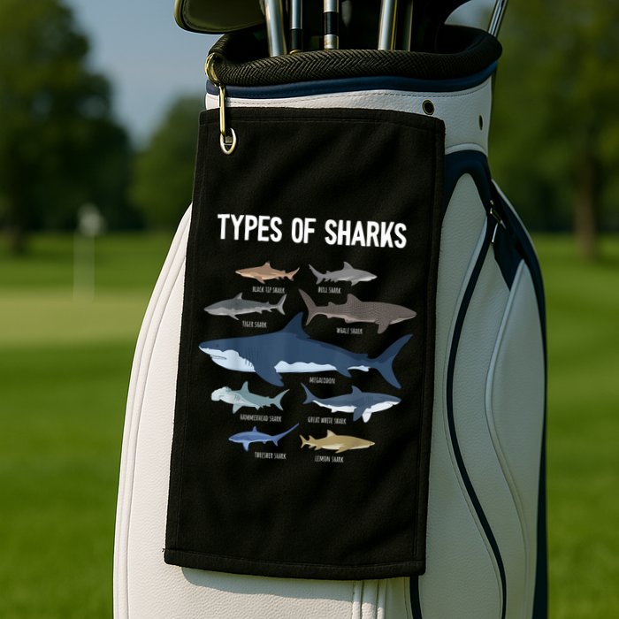 Shark Lover Types Of Sharks Kinds Of Sharks Shark Golf Towel