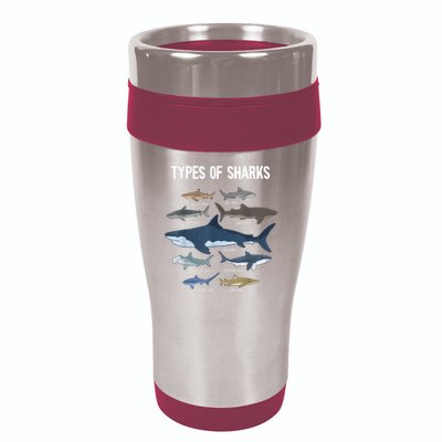 Shark Lover Types Of Sharks Kinds Of Sharks Shark 16oz Travel Tumbler