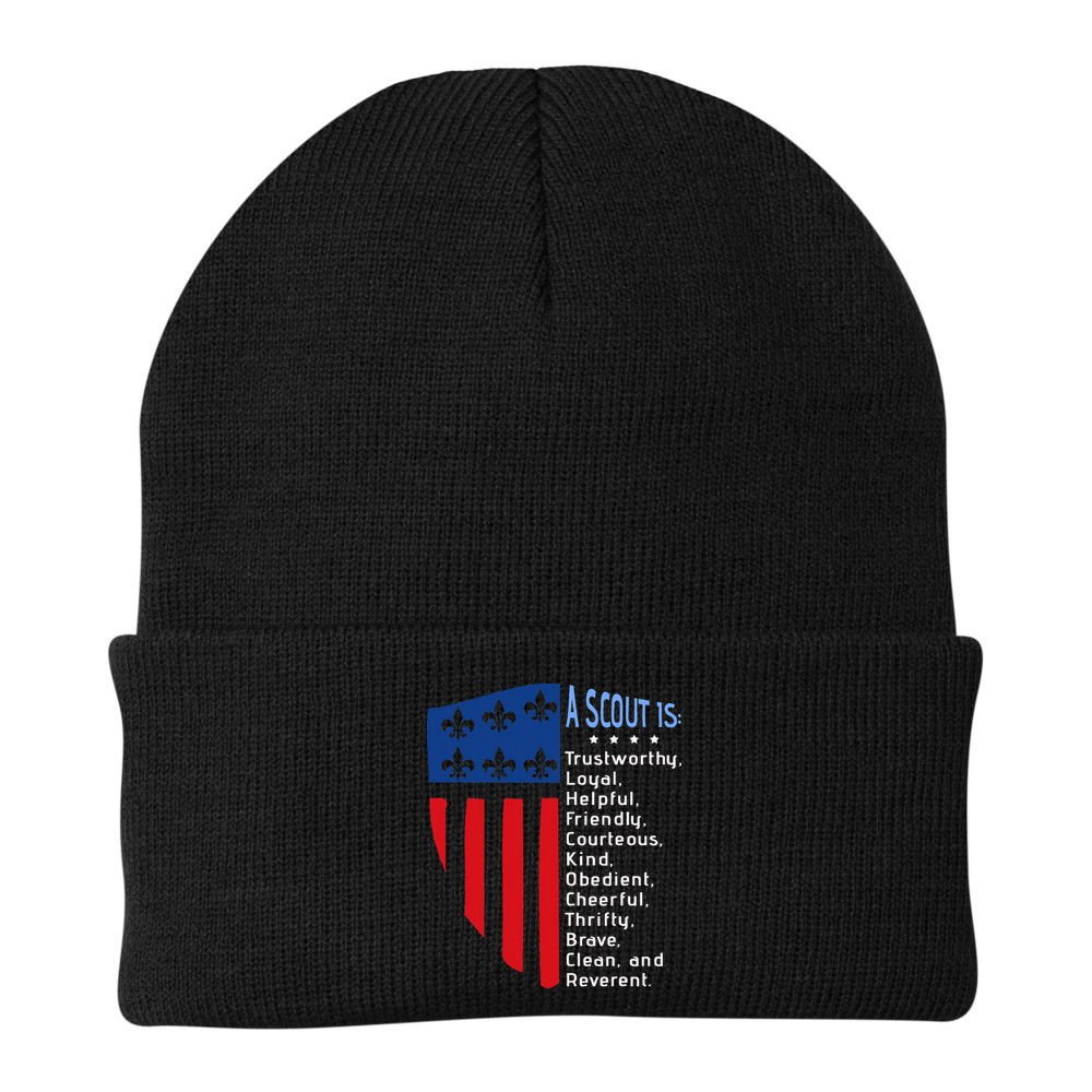 Scouting Law Us America Flag Scouting Law Gift Beanie