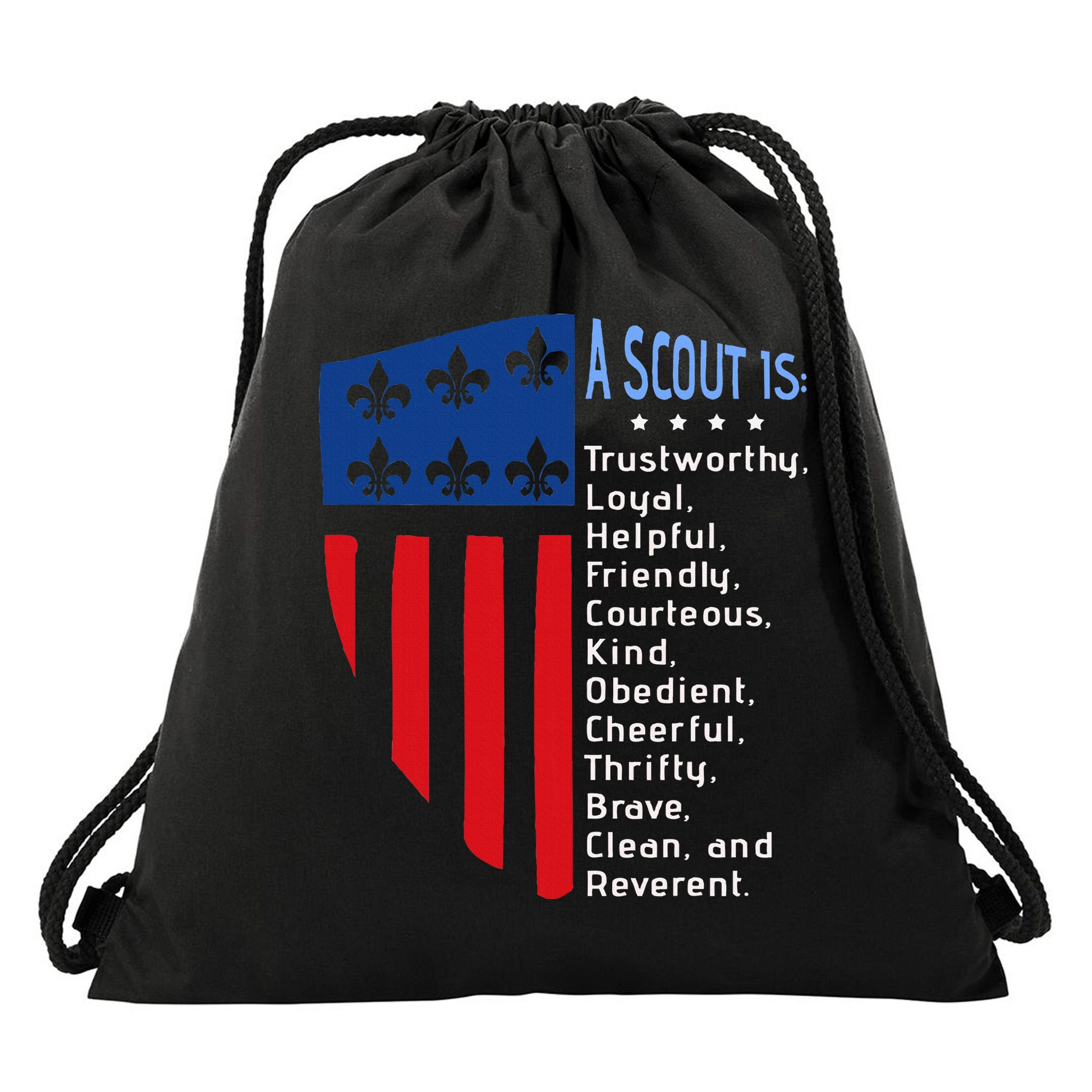 Scouting Law Us America Flag Scouting Law Gift Drawstring Bag