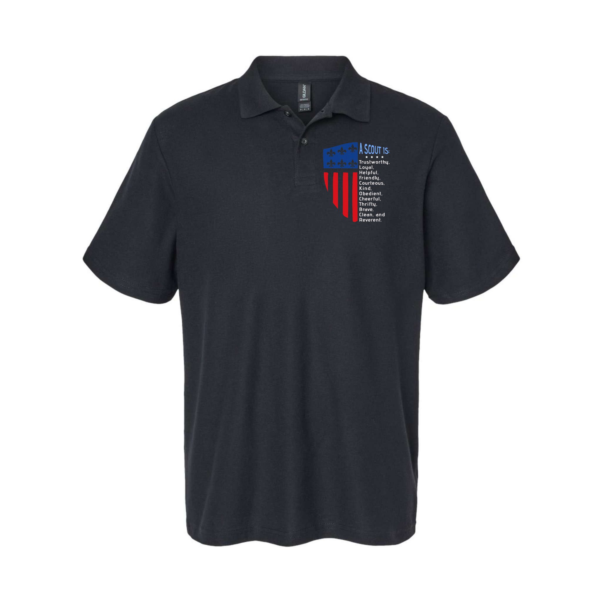 Scouting Law Us America Flag Scouting Law Gift Polo