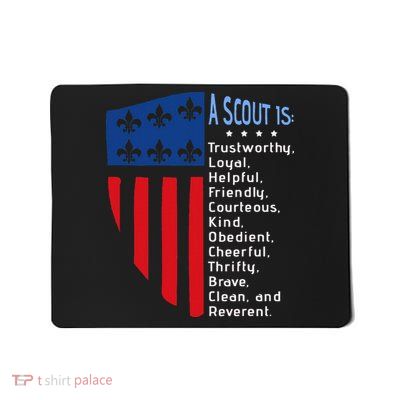 Scouting Law Us America Flag Scouting Law Gift Mousepad