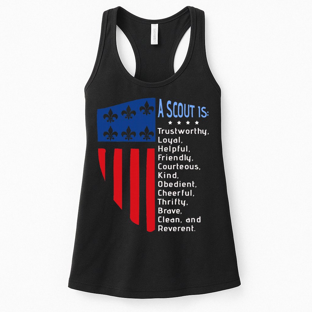 Scouting Law Us America Flag Scouting Law Gift Womens Tank Top