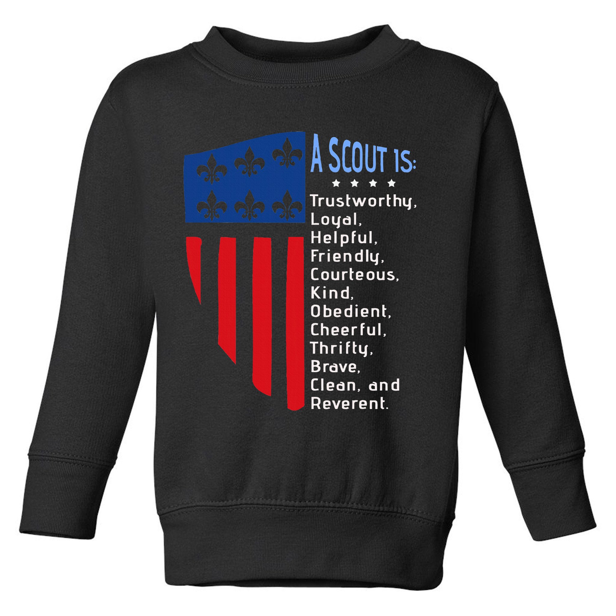 Scouting Law Us America Flag Scouting Law Gift Toddler Sweatshirt