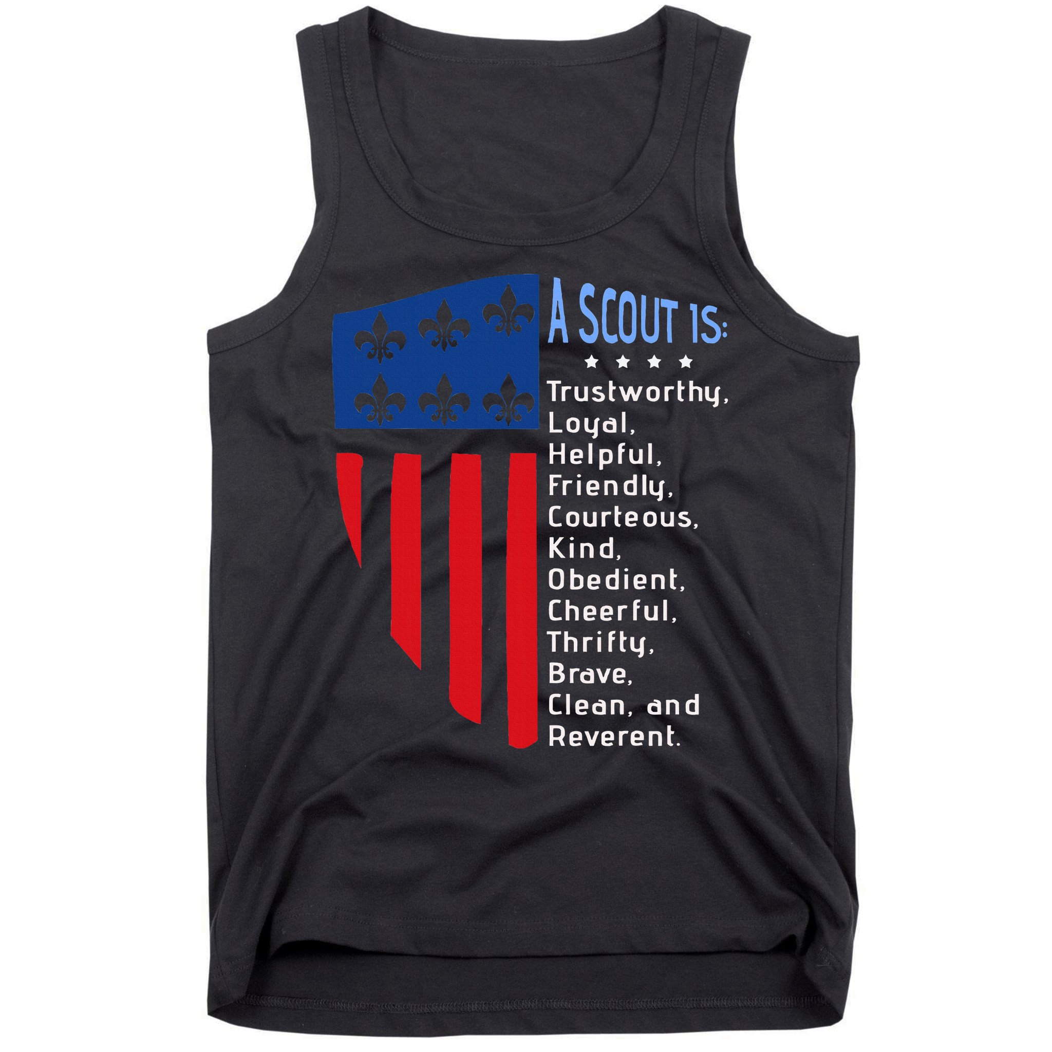 Scouting Law Us America Flag Scouting Law Gift Tank Top