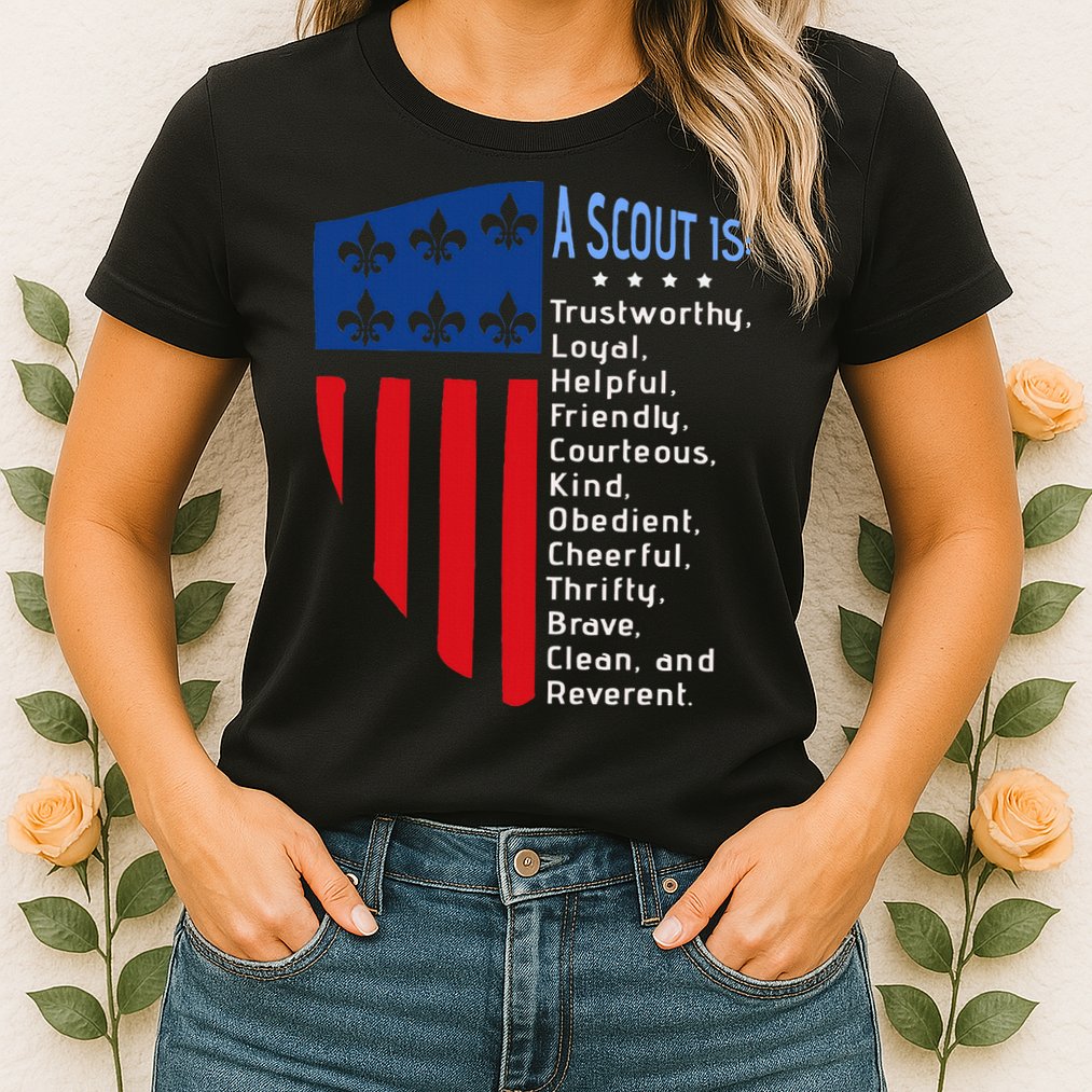 Scouting Law Us America Flag Scouting Law Gift Womens T-Shirt