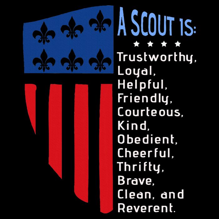 Scouting Law Us America Flag Scouting Law Gift Womens T-Shirt