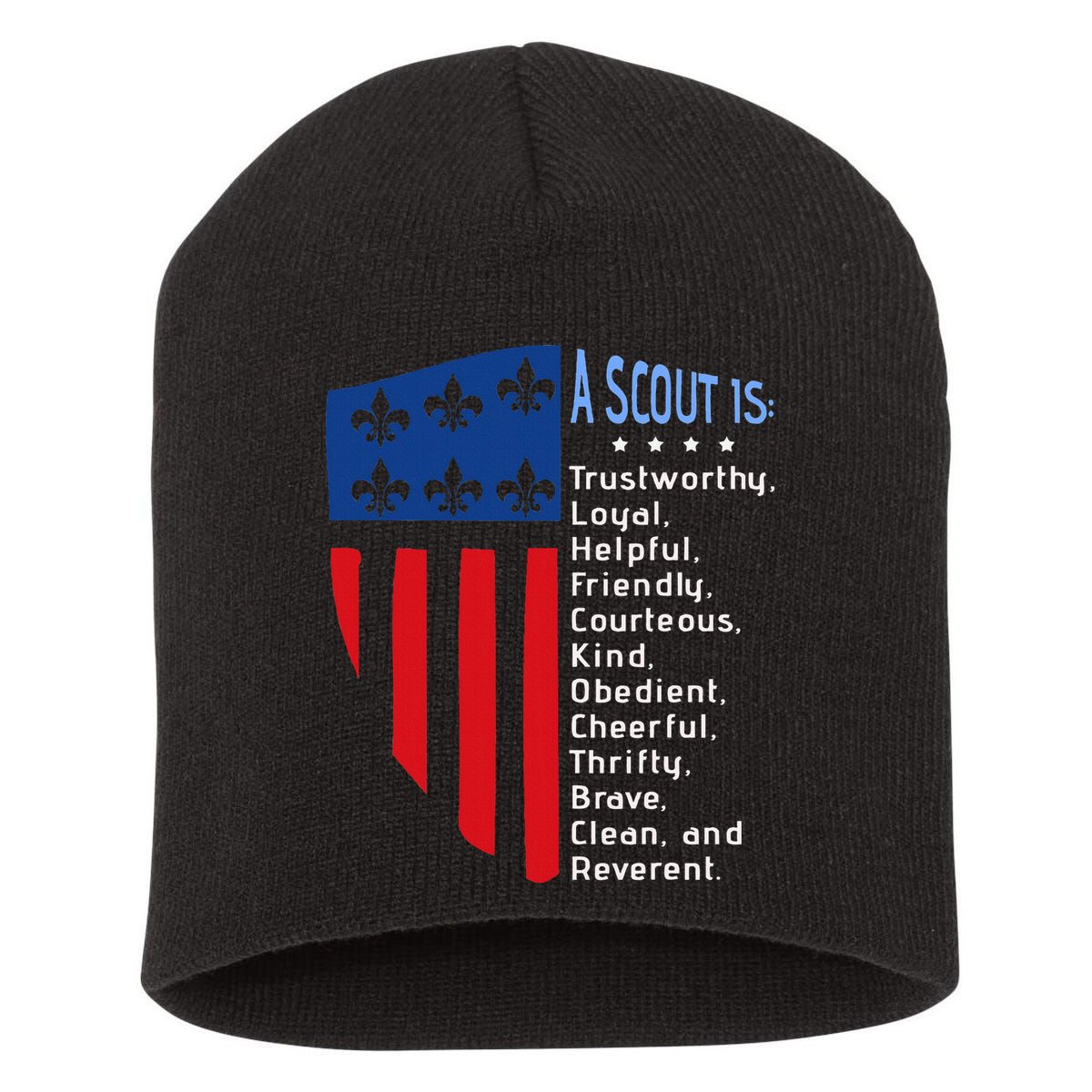 Scouting Law Us America Flag Scouting Law Gift Short Acrylic Beanie