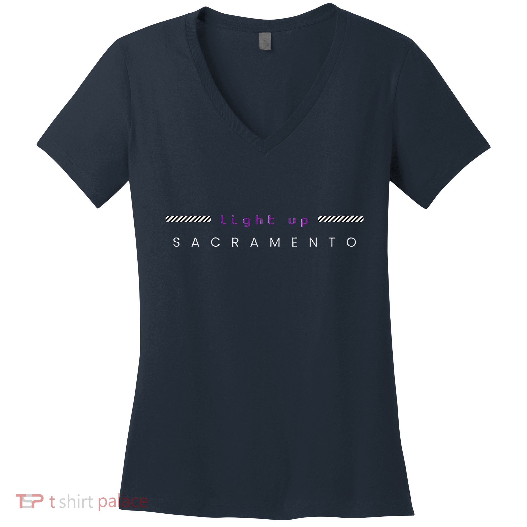 Sacramento Light Up Basketball Beam Women's V-Neck T-Shirt