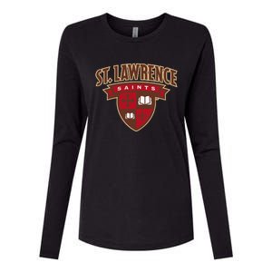 St. Lawrence University Saints Shield Womens Cotton Relaxed Long Sleeve T-Shirt