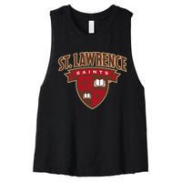 St. Lawrence University Saints Shield Women's Racerback Cropped Tank