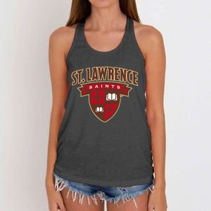 St. Lawrence University Saints Shield Women's Knotted Racerback Tank