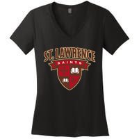 St. Lawrence University Saints Shield Women's V-Neck T-Shirt