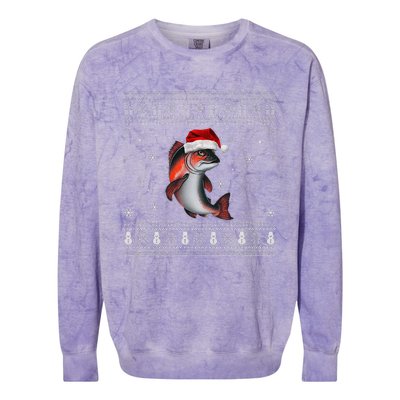 Salmon Loverssanta Ugly Xmas Sweater Colorblast Crewneck Sweatshirt