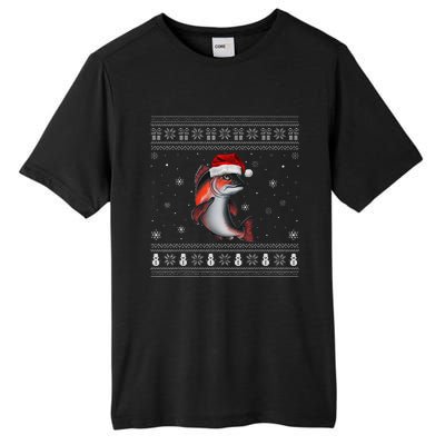 Salmon Loverssanta Ugly Xmas Sweater Tall Fusion ChromaSoft Performance T-Shirt