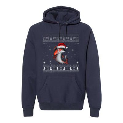 Salmon Loverssanta Ugly Xmas Sweater Premium Hoodie