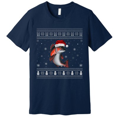 Salmon Loverssanta Ugly Xmas Sweater Premium T-Shirt